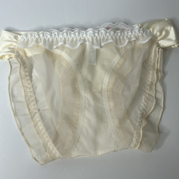 IZA Liquid Satin Cream Embroidered Floral Smooth Silky Stretch Feminine Panties - Picture 10 of 13